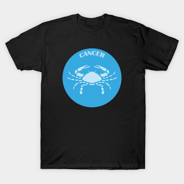 Cancer Astrology Zodiac Sign - Crab - Cancer Astrology Birthday Gifts - Blue T-Shirt by CDC Gold Designs